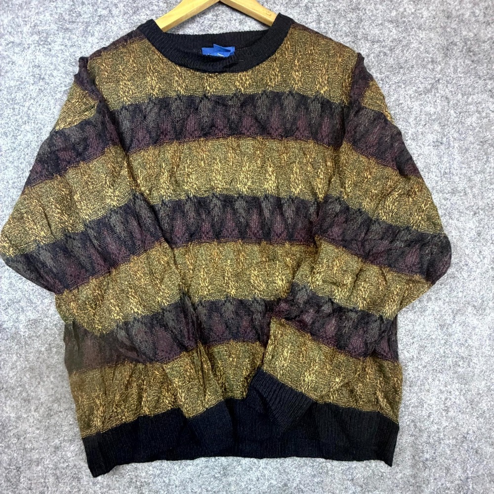Vintage Towncraft Sweater Mens XL Dark 90s Cabincore Cozy Grandpa Dad Heritage